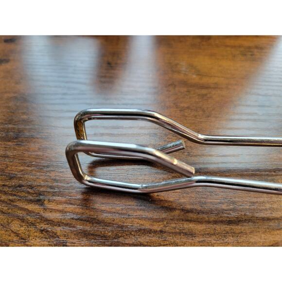 Vintage Red Plastic Handle 10" Stainless Steel Tongs - Picture 4 of 8